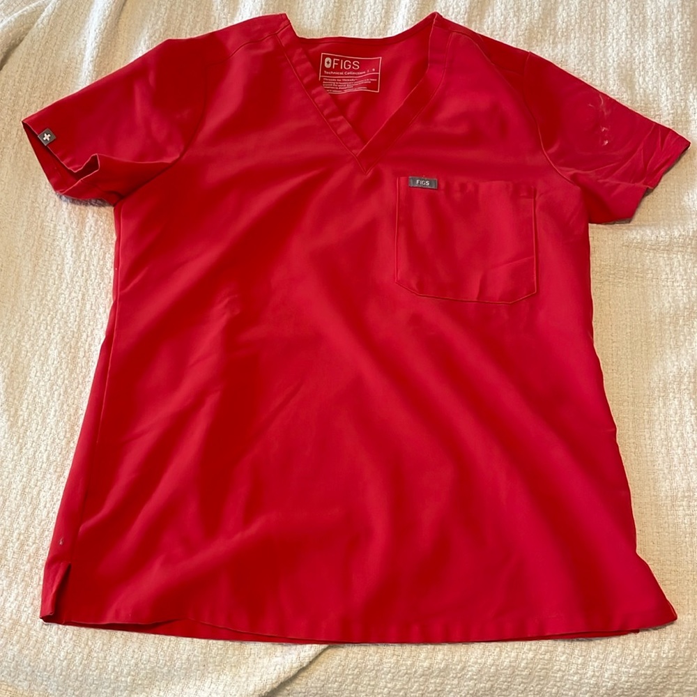 FIGS red scrub top size Small